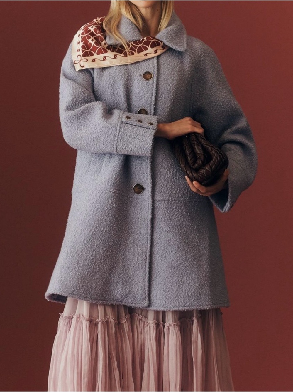 MAEVE: Women’s Lavender Bouclé Coat